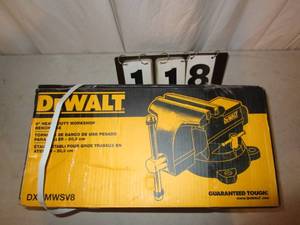 lot 118 image: DeWalt 8 Heavy Duty Workshop Bench Vise