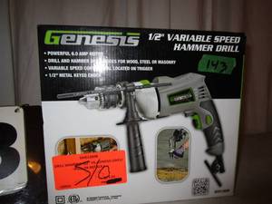 lot 143 image: Genesis 12 Variable Speed Hammer Drill