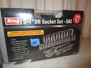 lot 161 image: King 34 Drive 21 pc Socket Set - SAE