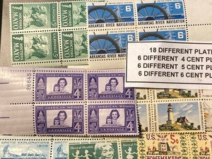 Lot Of (18) Different Stamp Plate Blocks