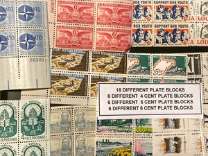 Lot Of (18) Different Stamp Plate Blocks