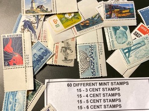 Lot Of (60) Different Mint Stamps