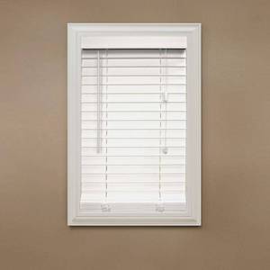 lot 16 image: Home Decorators Collection White 2 in. Faux Wood Blind - 52 in. W x 48 in. L (Actual Size 51.5 in. W x 48 in. L) 10793478183739