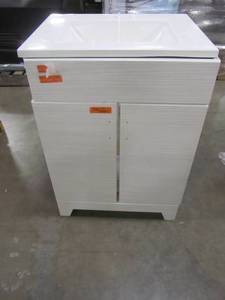 lot 103 image: Style Selections Tierra 24.5-in White Single Sink Bathroom Vanity with White Cultured Marble Top C47N24-SS