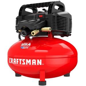 lot 105 image: CRAFTSMAN 6-Gallon Portable Electric Pancake Air Compressor CMEC6150