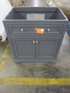 lot 108 image: Water Creation 30 in. W x 21.5 in. D x 34 in. H Vanity in Cashmere Grey - Cabinet Only - Derby 30G