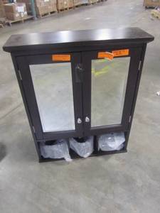 lot 114 image: allen  roth 24.75-in x 30.25-in Rectangle Surface Mirrored MDF Medicine Cabinet LW098A01