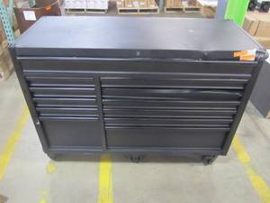 lot 115 image: Husky 56 x 41 12 Drawer Rolling Tool Cabinet Set 18 Ga. Steel Textured Black Matte HOTC5623BB2S