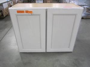 lot 117 image: Diamond NOW Caspian 30-in W x 24-in H x 12-in D Truecolor Toasted Antique Door Wall Stock Cabinet 36 W3024B