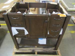 lot 139 image: allen  roth Kingscote Espresso Single Sink Vanity - Cabinet Only - (Common 36-in x 20-in) WSL36RVE
