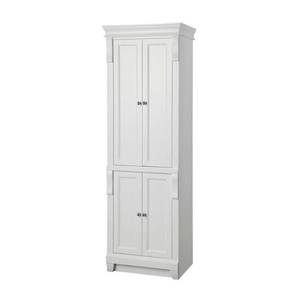 lot 153 image: Foremost Naples 24 in. W x 73-34 in. H x 17 in. D Bathroom Linen Storage Cabinet in White NAWL2474