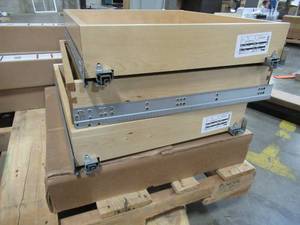 lot 345 image: 4 Hardwood Box Drawers on Glides (face and pulls not included).