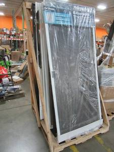 lot 355 image: MIXED WHOLESALE PALLET FROM BIG BOX HOME IMPROVEMENT STORES - MISCELLANEOUS STORM AND SCREEN DOORS.
