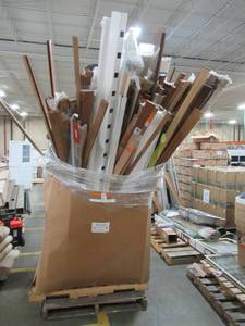 lot 356 image: MIXED WHOLESALE PALLET FROM BIG BOX HOME IMPROVEMENT STORES - MISCELLANEOUS TRIM, MOULDING, FLASHING AND MORE.