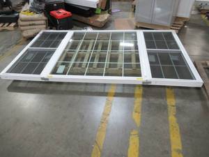 lot 360 image: Large Custom Vinyl Picture Window With Double Hung Windows on Either Side.