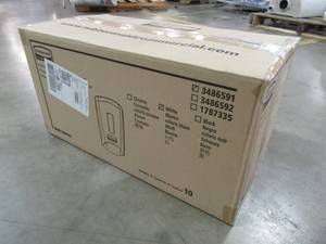 lot 326 image: 1 Case (10-Pack) Rubbermaid Commercial 3486591 Flex Wall-Mounted Manual Skin Care Dispenser, White, 1000- to 1300 mL