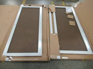 lot 366 image: Set of 2 Pella Custom Screen Doors in White, 32 X 79 Tall.