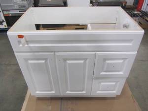 lot 164 image: Glacier Bay Glensford 36 in. W x 22 in. D x 34 in. H Bath Vanity Cabinet in White - Cabinet Only - GF3621-WH