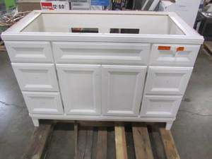 lot 165 image: Diamond FreshFit Calhoun 48-in White Bathroom Vanity Cabinet 39DVDDB48