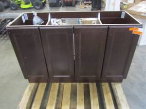 lot 170 image: Glacier Bay Vanity Pro All-In-One 48.5 in. W Vanity in Chestnut - Cabinet Only - VP48P5-CN
