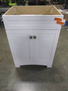 lot 172 image: Water Creation Madison 24-in Pure White Single Sink Bathroom Vanity - Cabinet Only - MADISON24W