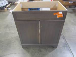 lot 181 image: Style Selections Drayden Gray Single Sink Vanity - Cabinet Only - (Common 30-in x 19-in)  CM18F30-SS