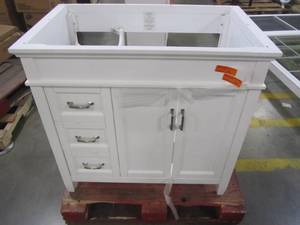 lot 183 image: Foremost Ashburn 36 in. W x 21.75 in. D Vanity Cabinet in White ASWA3621DL