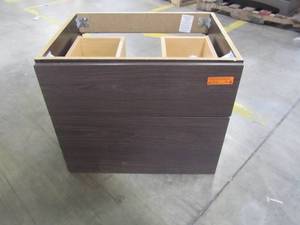 lot 224 image: Domani Larissa in 24.5 in. W x 18.75 in. D Wall Hung Vanity in Elm Emberwith - Cabinet Only - LR24P2-EE