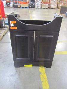 lot 225 image: Glacier Bay Chelsea 26.5 in. W x 17.5 in. D x 36.13 in. H Vanity in Charcoal - Cabinet Only - CH24P2-CL