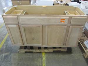lot 235 image: Project Source 60-in W x 35-in H x 23.75-in D Unfinished Sink Base Stock Cabinet 33 SB60B