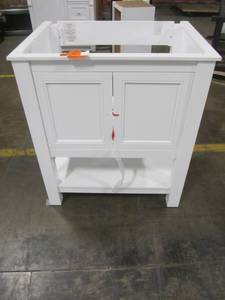 lot 238 image: Home Decorators Collection Gazette 30 in. W Bath Vanity Cabinet Only in White GAWA3022