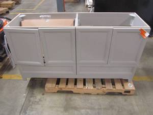 lot 239 image: Style Selections Style Selections 60.25-in Smoky Gray Double Sink Bathroom Vanity - Cabinet Only - R21 VMCU6018