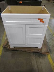 lot 241 image: Style Selections Ellenbee 30.5-in White Single Sink Bathroom Vanity - Cabinet Only - C21130D-SS