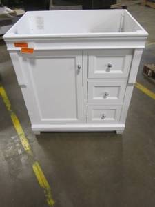 lot 243 image: Foremost Naples 30 in. W x 21-78 in. D x 34 in. H Vanity Cabinet Only in White NAWA3021D