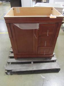 lot 244 image: Foremost Naples 30 in. Vanity Cabinet Only in Warm Cinnamon NACA3021D