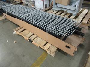 lot 380 image: Husky 90 in. H x 90 in. W x 24 in. D 5 Shelf Welded Steel Shelving Unit with Wire Deck in Black - May Have MissingBent Parts - For Parts or Restore.