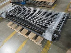 lot 381 image: Husky 90 in. H x 90 in. W x 24 in. D 5 Shelf Welded Steel Shelving Unit with Wire Deck in Black - May Have MissingBent Parts (Missing 1 wire shelf for certain) - For Parts or Restore.