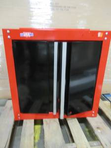 lot 296 image: CRAFTSMAN 2000 Series 28-in W x 28-in H x 12-in D Steel Wall-Mounted Garage Cabinet CMST22800RB - Doors Wont Close, No Locking Mechanism.