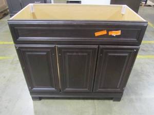 lot 246 image: Style Selections Gladmere Java Single Sink Vanity - Cabinet Only - (Common 36-in x 19-in) CWK836-SS