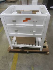 lot 247 image: Scott Living Canterbury White Single Sink Vanity - Cabinet Only - (Common 30-in x 22-in) 1227VA-30-201