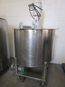 lot 111 image: ROLLING STAINLESS STEEL MIX TANK WITH HIGH SHEAR MIXER