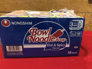 lot 435 image: Bowl Noodle Soup Hot & Spicy, Retail $13.99