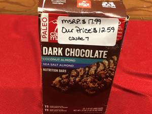 lot 453 image: Cave Man Paleo Dark Chocolate Nutrition Bars, Retail $17.99