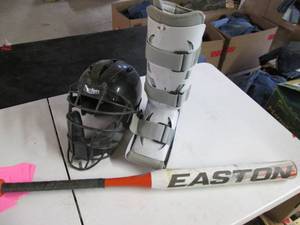 lot 217 image: Easton Bat, Schutt Helmet, & Air Cast Boot (Pallet
