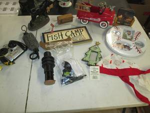 lot 240 image: Gyro Helicopter (See Photos) Large Beer Mug, Home Decor, Duck Call, Crossbow Tools 12