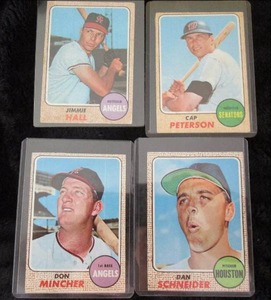 lot 31 image: (4) 1968 Topps Baseball Cards