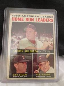 lot 73 image: 1964 Topps Harmon Kilebrew Home Run Leaders Card