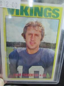 lot 100 image: 1972 Topps Fran Tarkenton Card