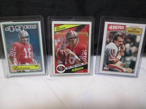lot 112 image: (3) Joe Montana Cards