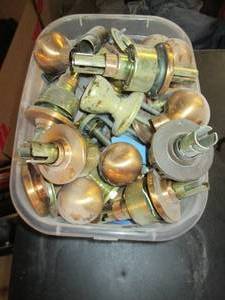 lot 244 image: Tote Full Of DoorKnobs